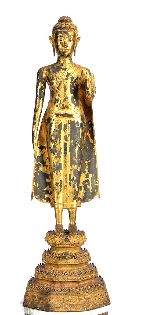 Large Thai gilt bronze Buddha on stand (1 of 4)