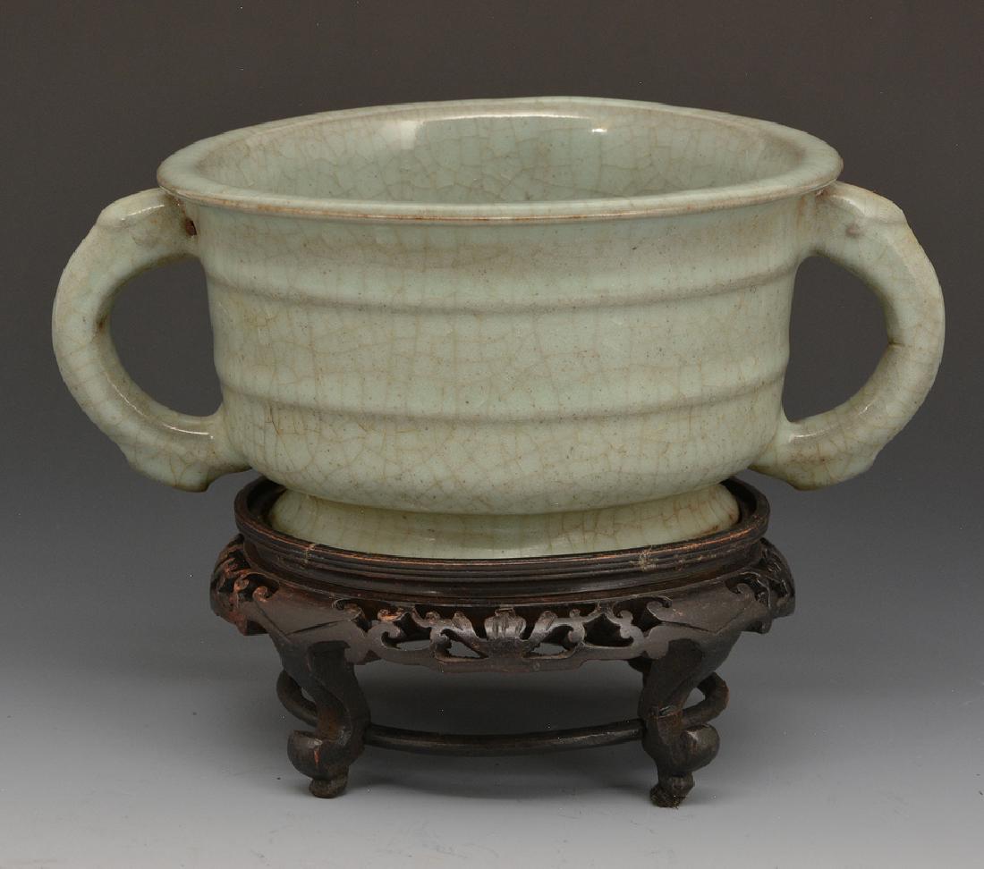 Chinese Kuan-Type Handled Censer (1 of 7)