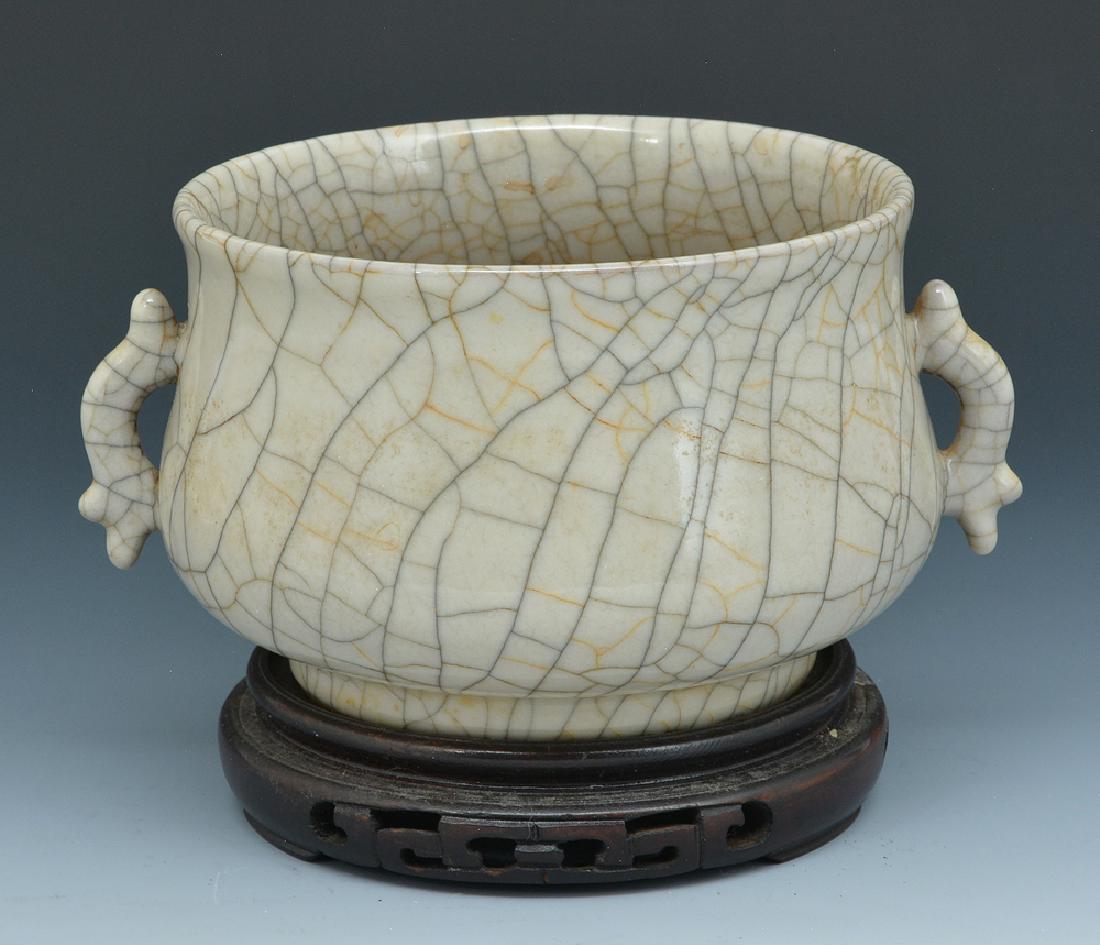 Large Chinese Crackle Glazed Censer (1 of 5)