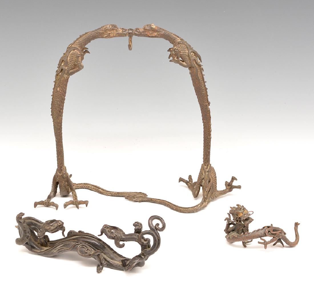 3 Asian bronze pieces with dragons (1 of 1)