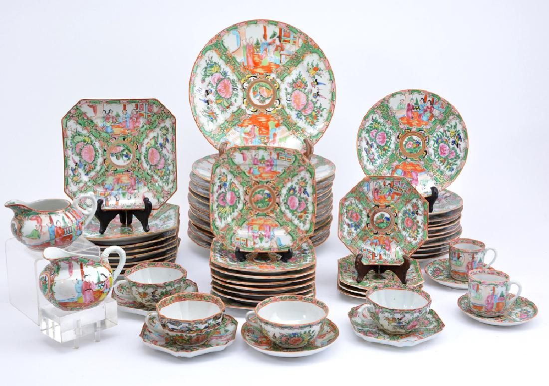 49 pc Chinese Famille Rose Medallion Dinner Service (1 of 1)