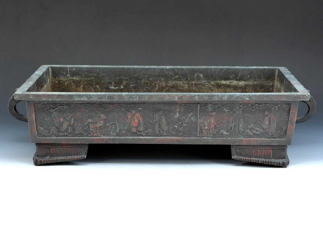 Asian bronze footed planter (1 of 4)