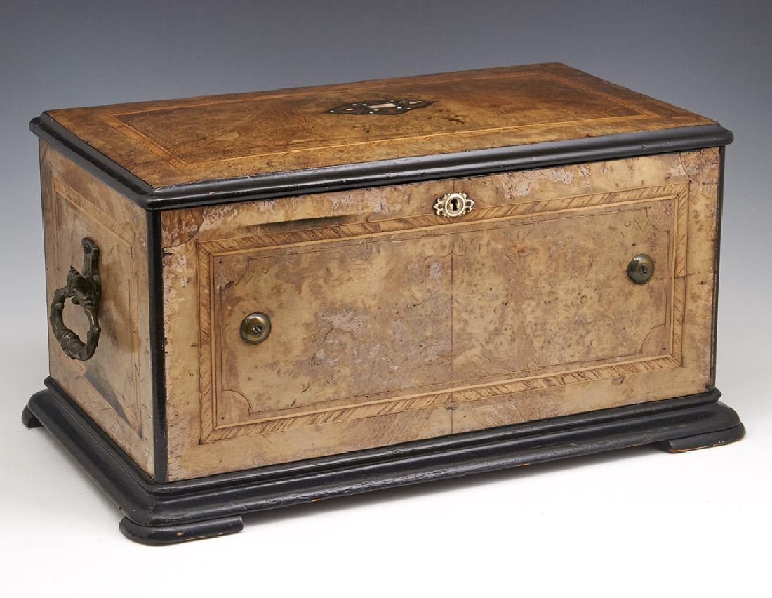 Swiss cylinder music box with bells, 19th c (1 of 2)