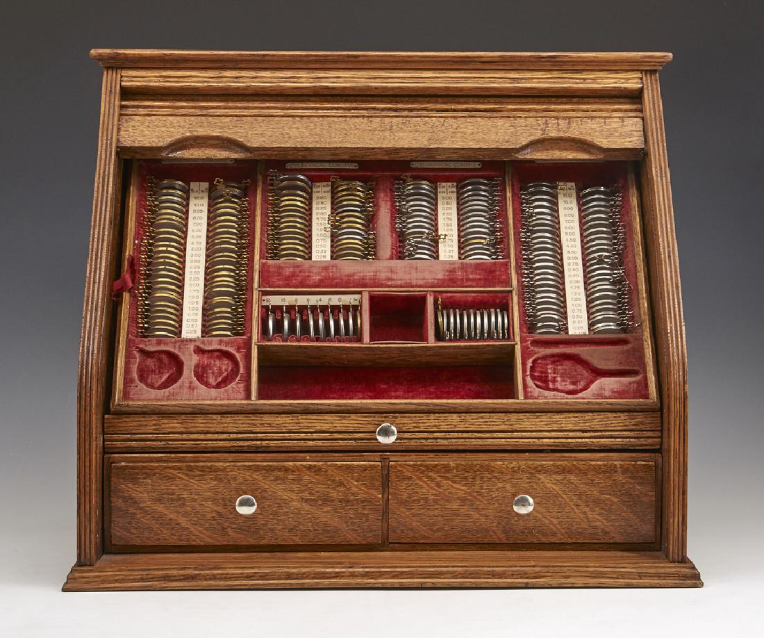 Victorian Oak Rolltop Optometry Case with Lenses (1 of 2)