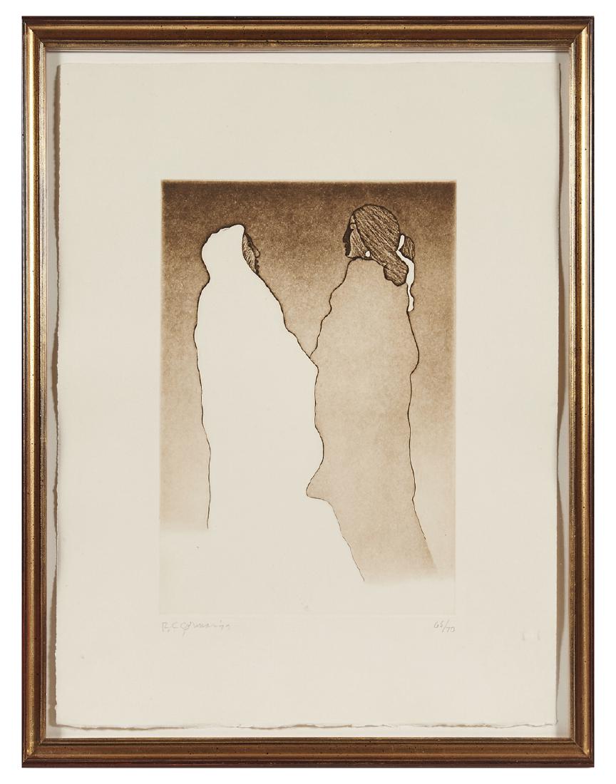 R C Gorman, "Navajo Women", Etching (1 of 3)