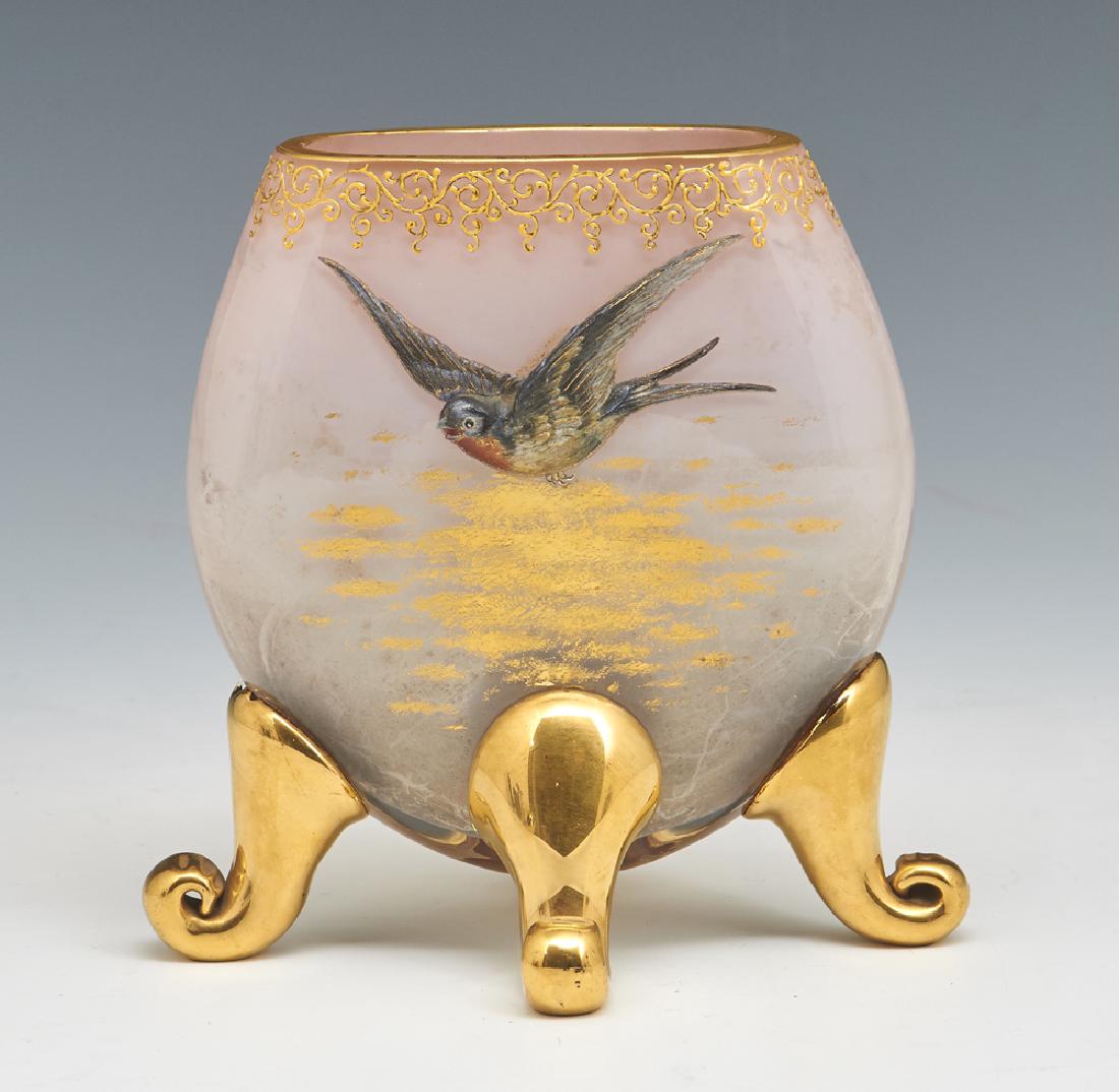 Moser glass vase with gilt and enamel (1 of 3)