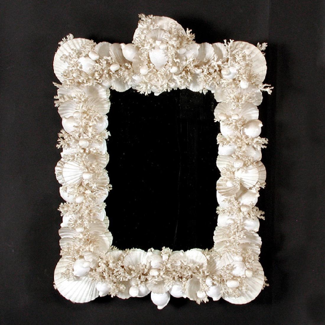White Coral and White Sea Shell Mirror (1 of 1)