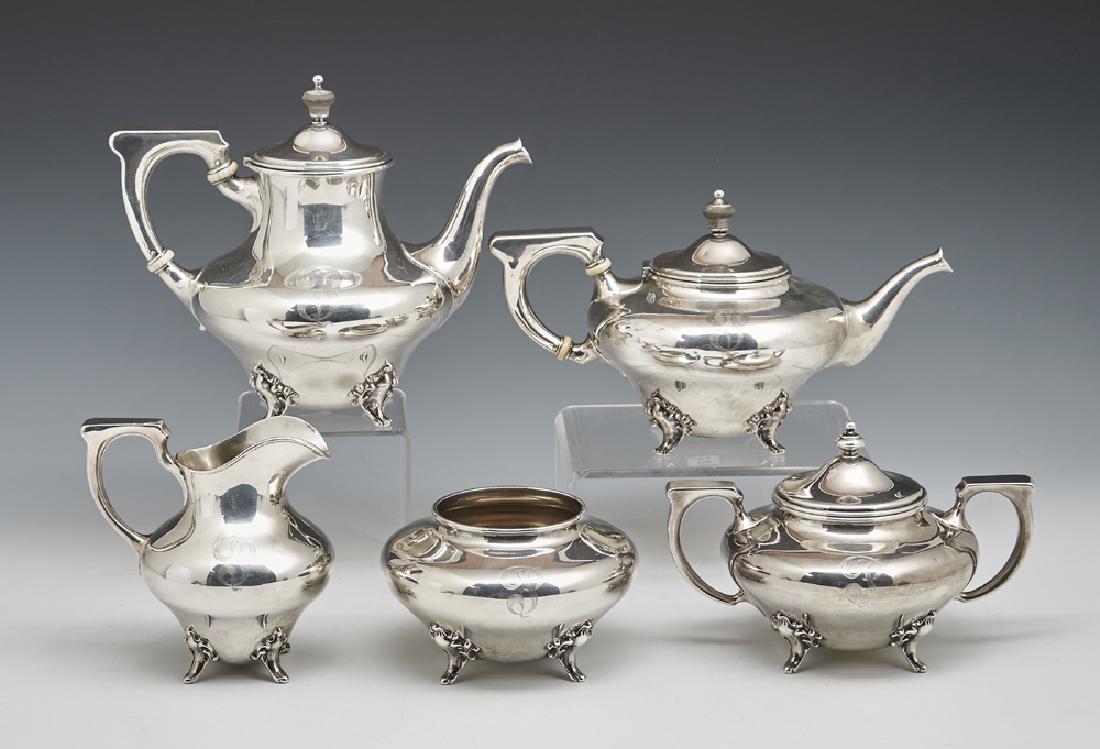 American sterling coffee and tea set, 5 Pcs (1 of 2)