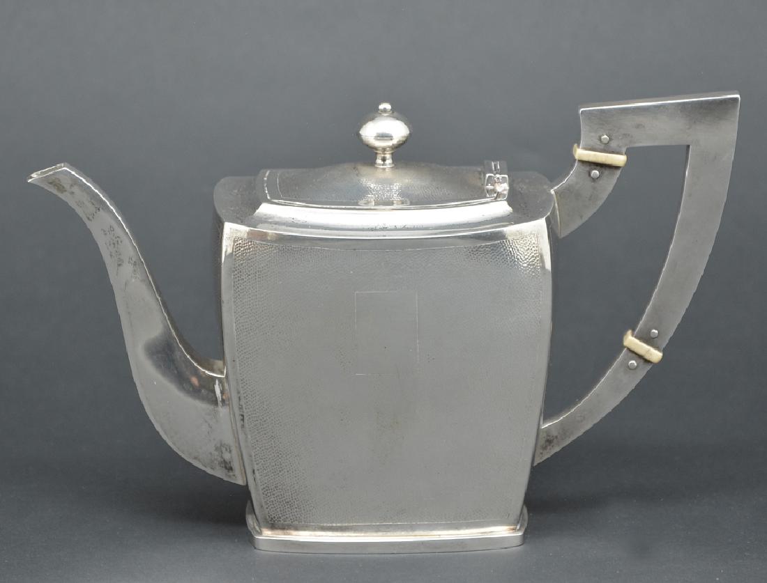 A Chinese export silver teapot, Hung Chong, 6"t (1 of 2)