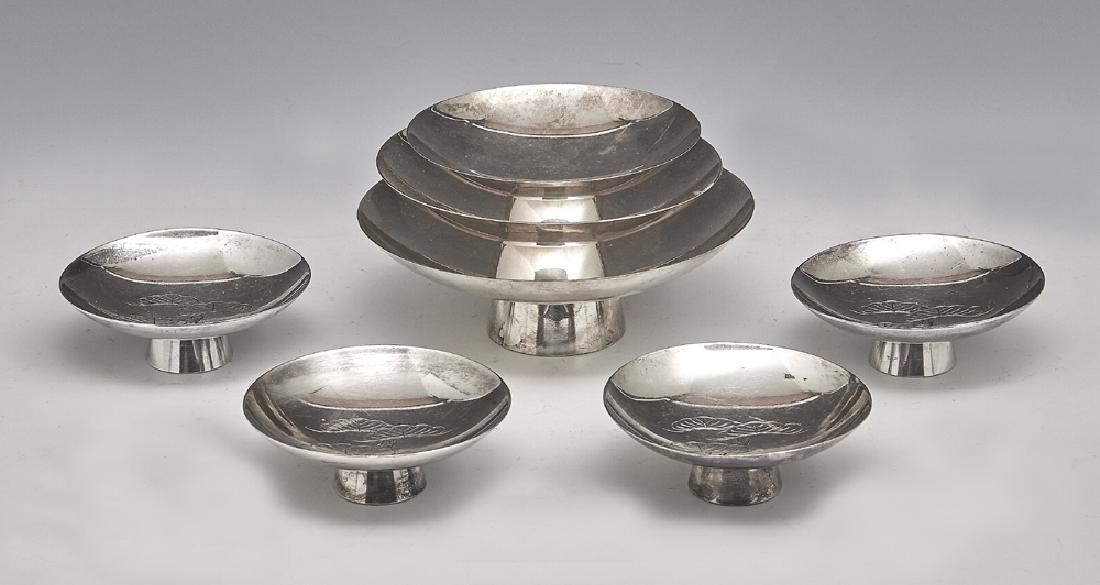 2 Sterling sets of Japanese sakazuki (sake) cups (1 of 1)