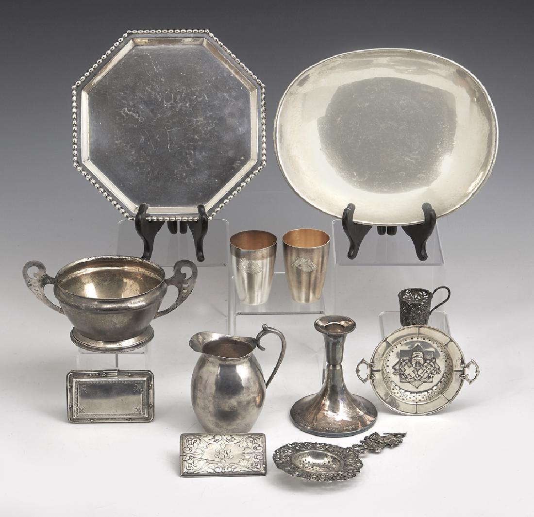 12 Pcs Continental silver, marked 830, 835, 900, 84 and (1 of 1)