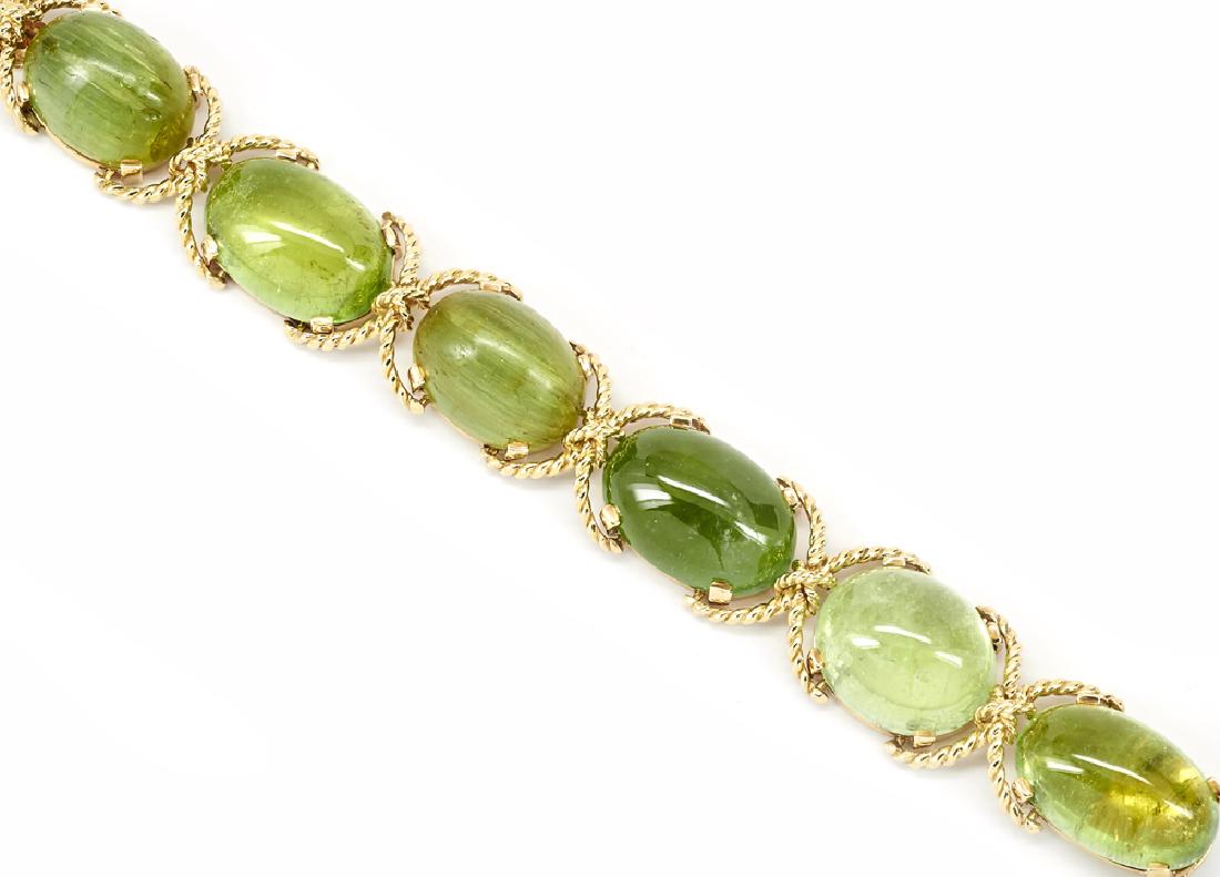 Verdura 14k Gold, Green Tourmaline Bracelet (1 of 1)