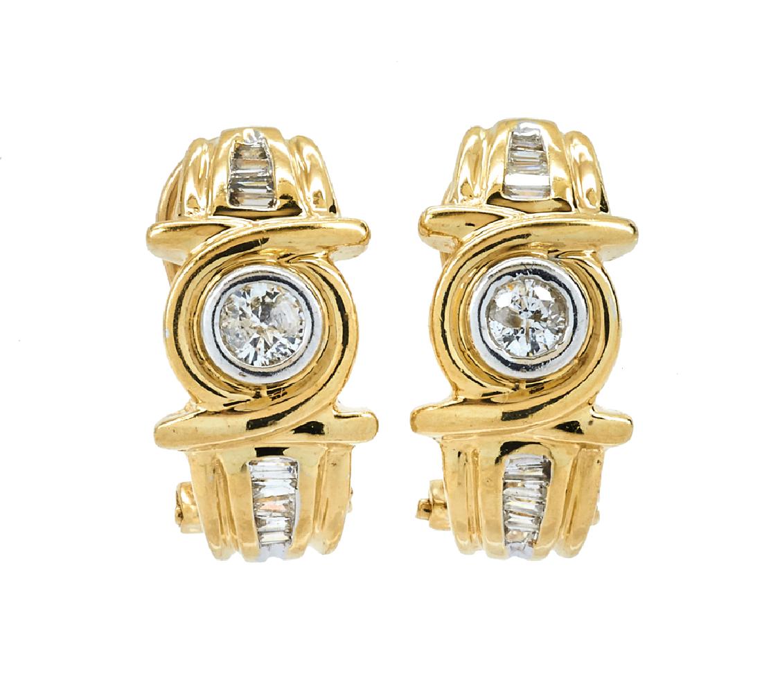 14k Gold Bezel-Set Diamond Earrings (1 of 1)