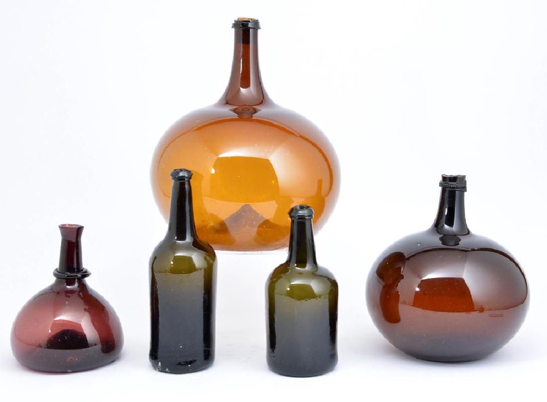 2 colored glass spirit bottles and 3 carboys (1 of 1)