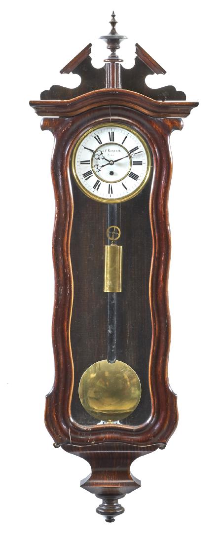 Art nouveau Vienna regulator clock, 46"t (1 of 1)