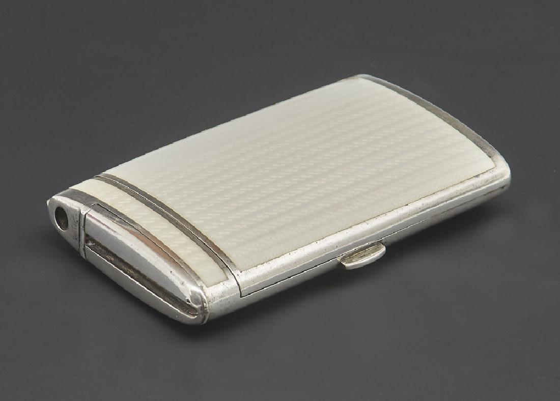Silver and white guilloche enamel cigarette case (1 of 2)