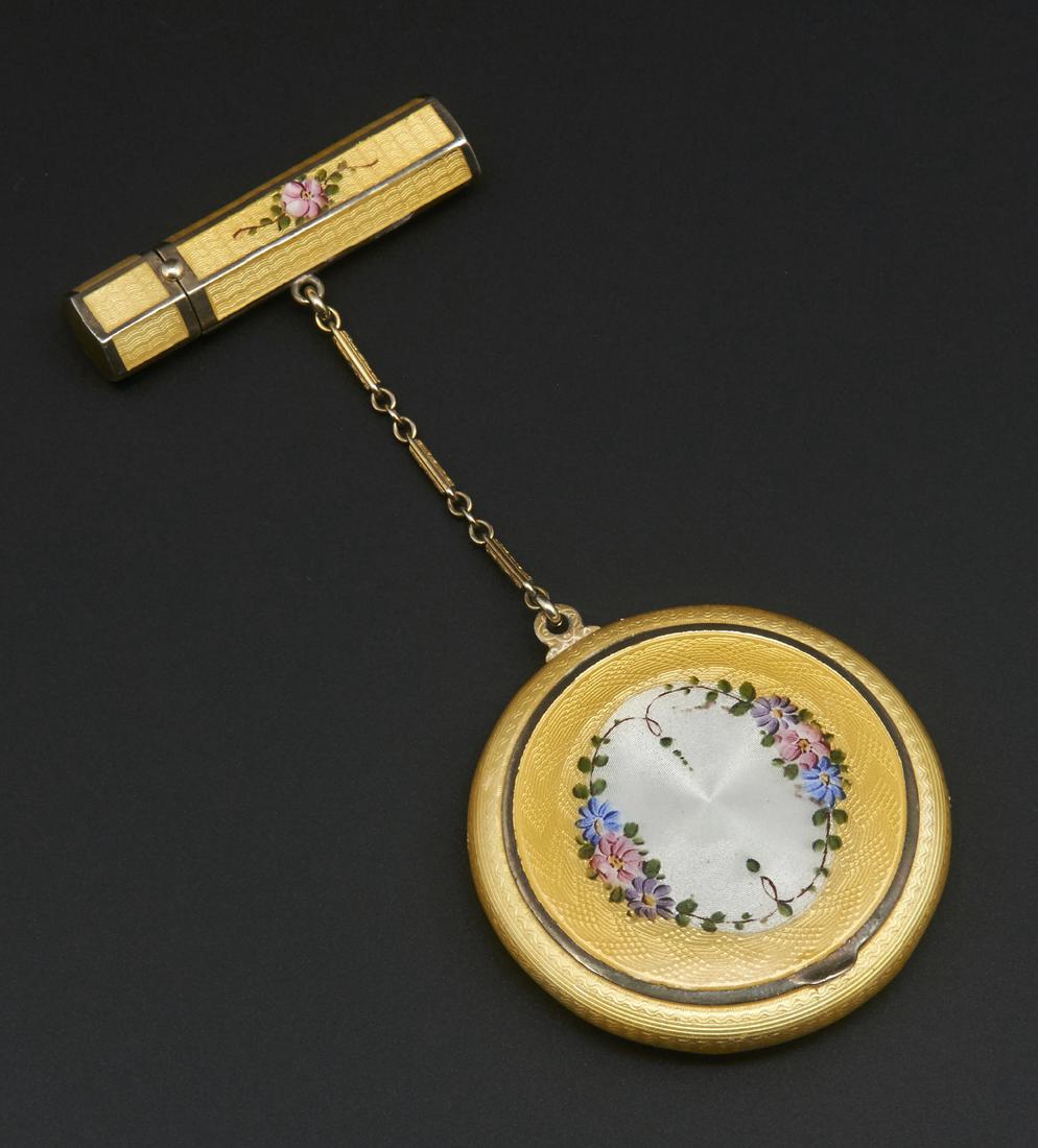 Guilloche enamel compact and lipstick (1 of 3)