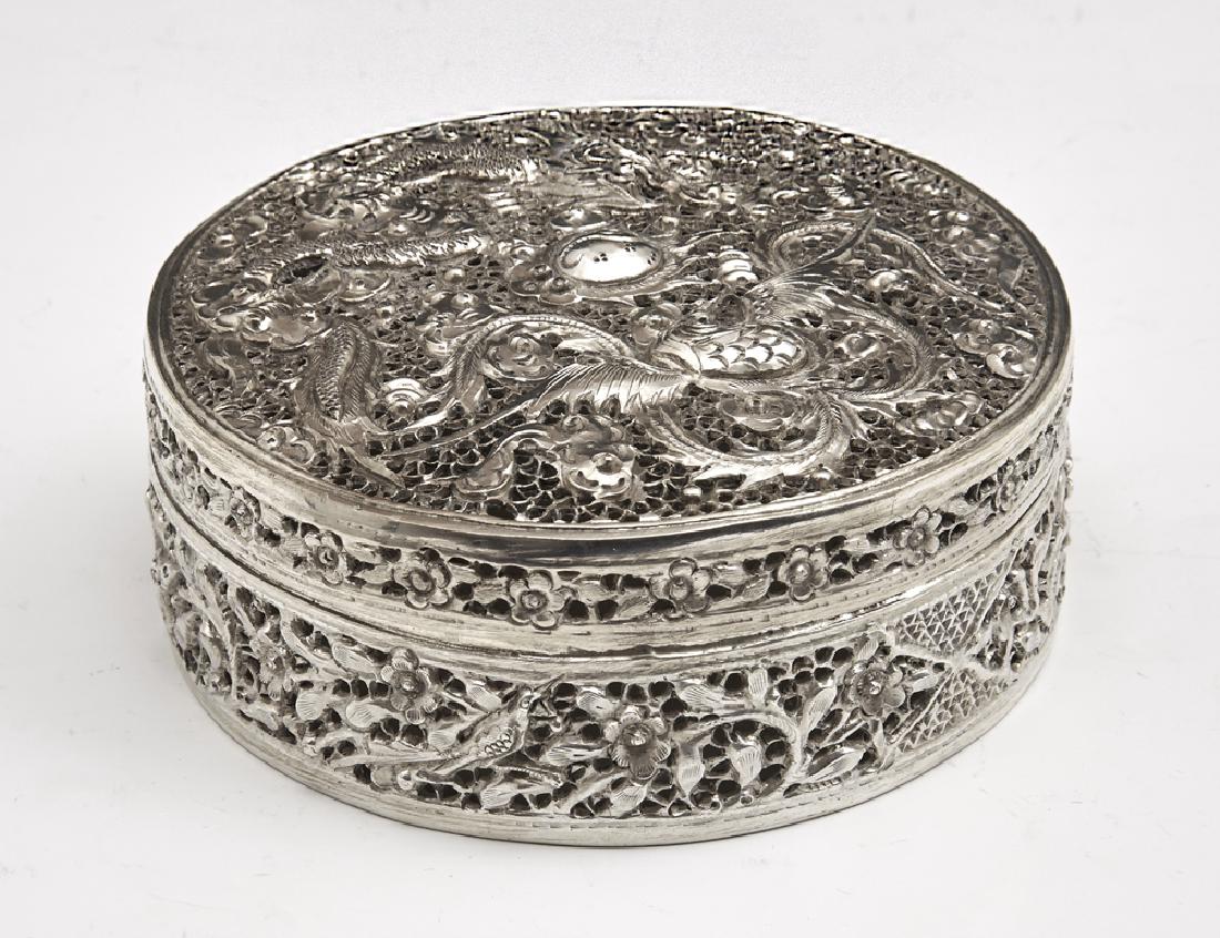 Chinese silver round box (1 of 3)
