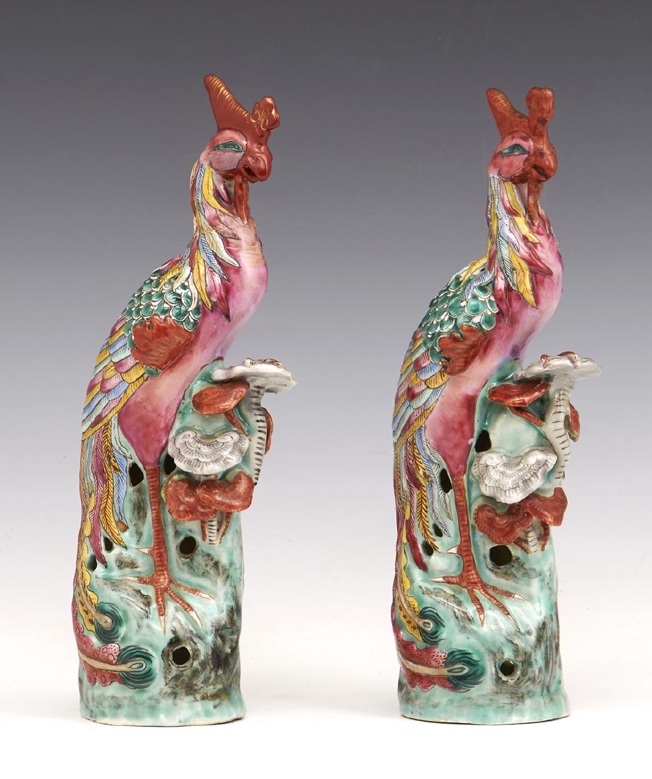2 Chinese porcelain phoenix birds (1 of 3)