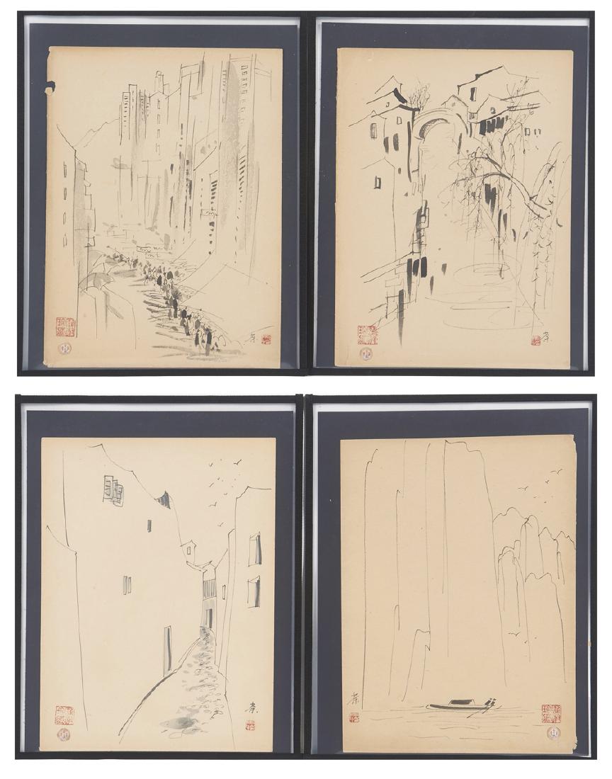 Four Chinese paintings, Wu Kuang Chung (1 of 5)