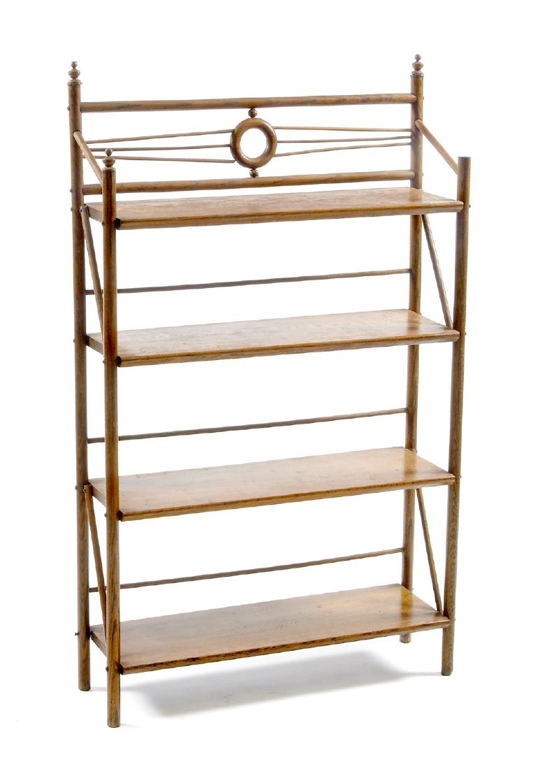 Victorian oak stick and ball whatnot (1 of 1)