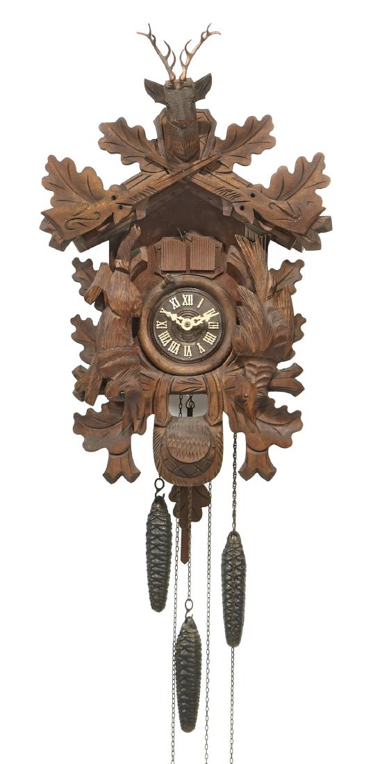 Early 20th c Black Forest cuckoo clock, musical (1 of 1)