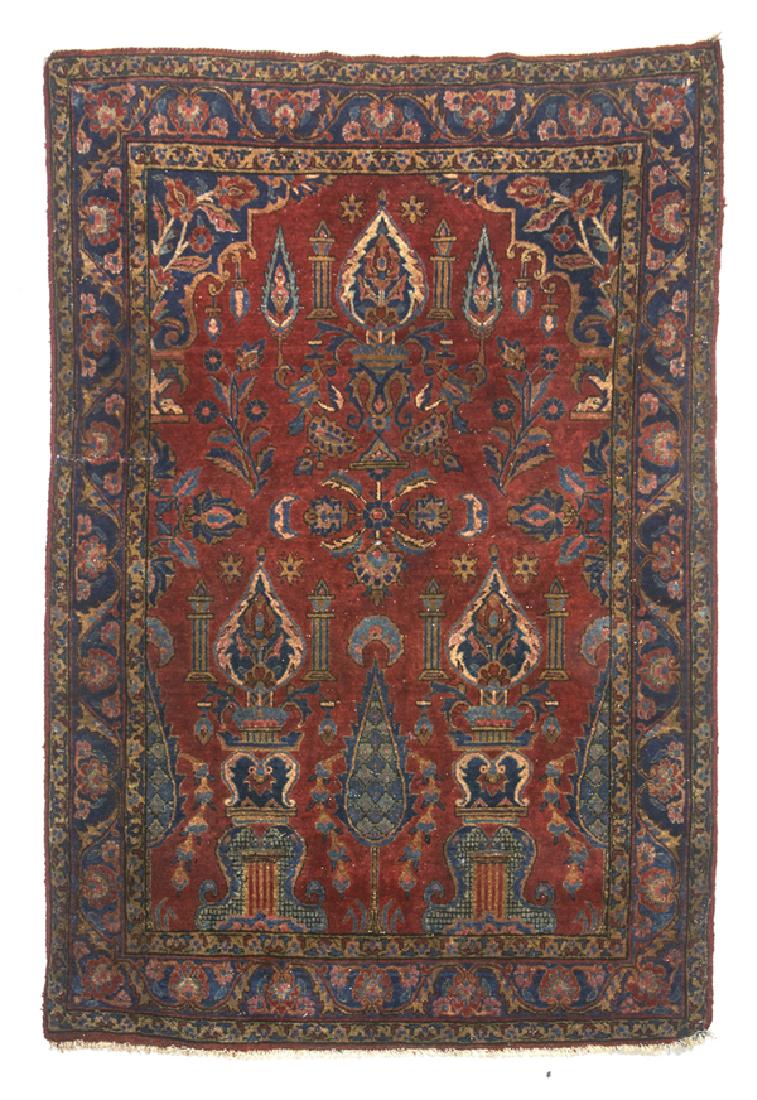 Persian sarouk prayer rug, 4'7" x 3'3" (1 of 3)
