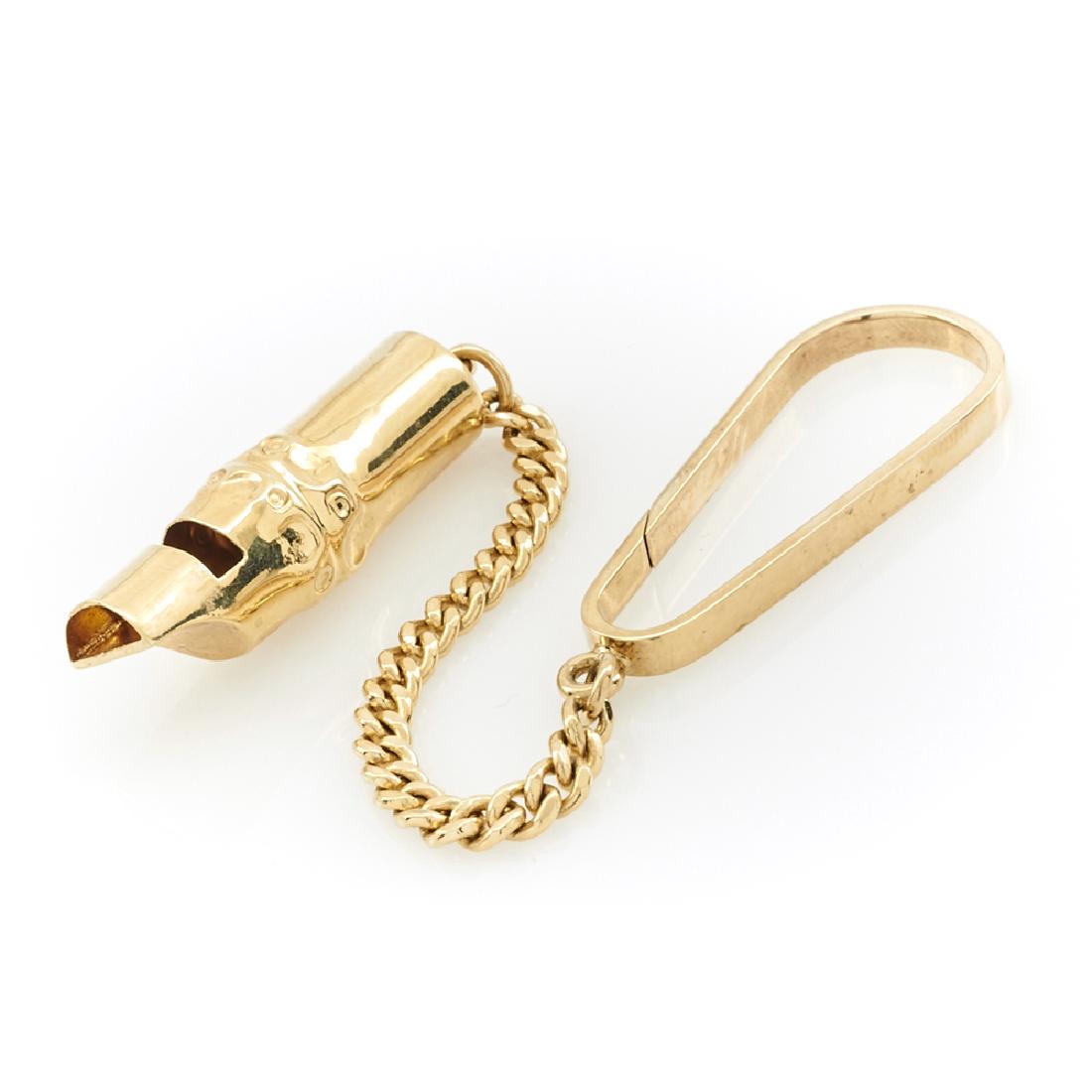 14k Yellow gold whistle keychain. (1 of 1)