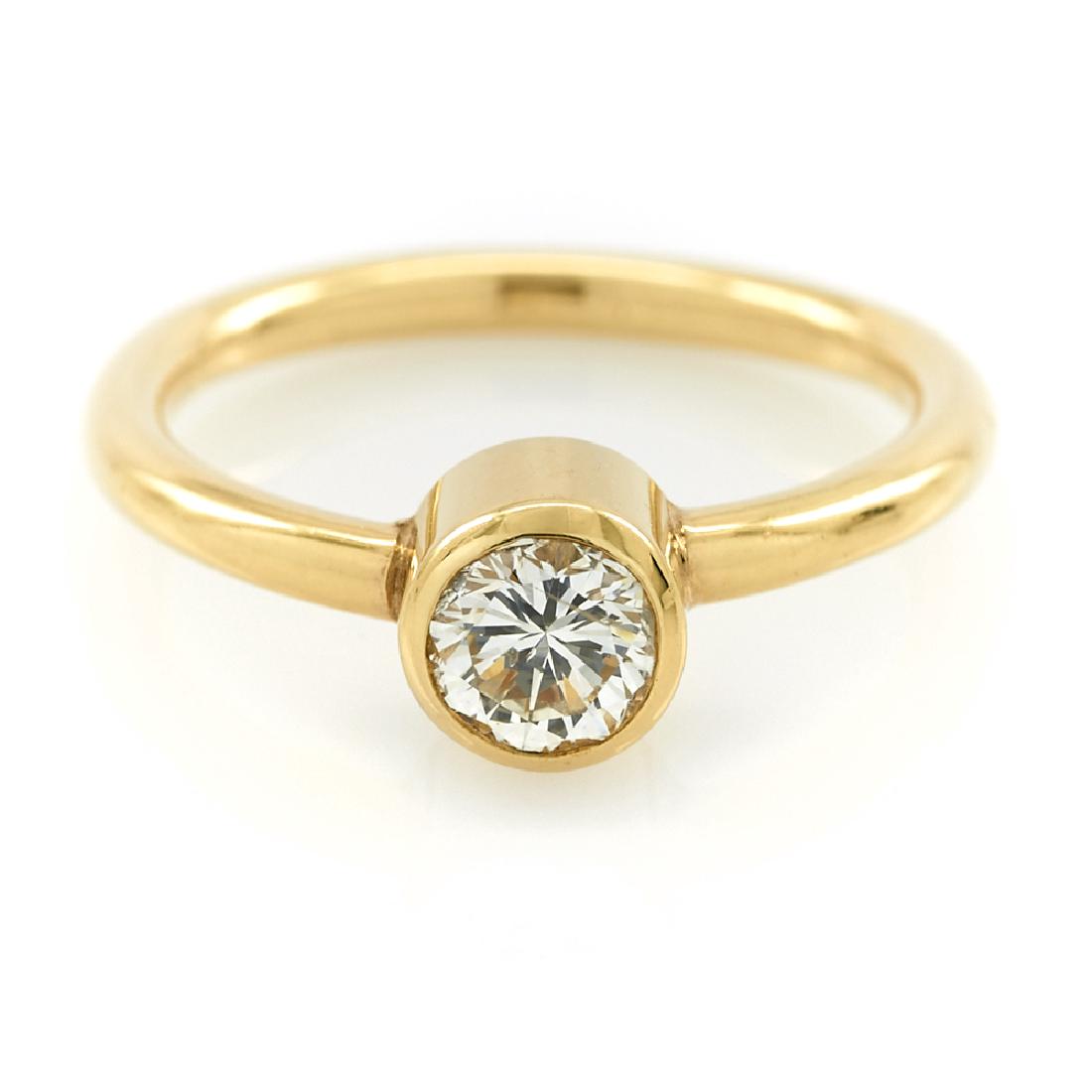 14k Yellow gold and bezel set diamond ring. (1 of 1)