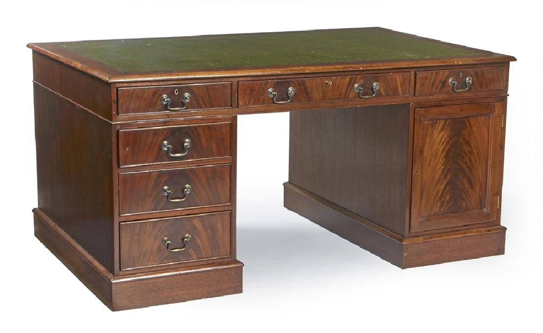 19th c English mahogany partner's desk (1 of 1)