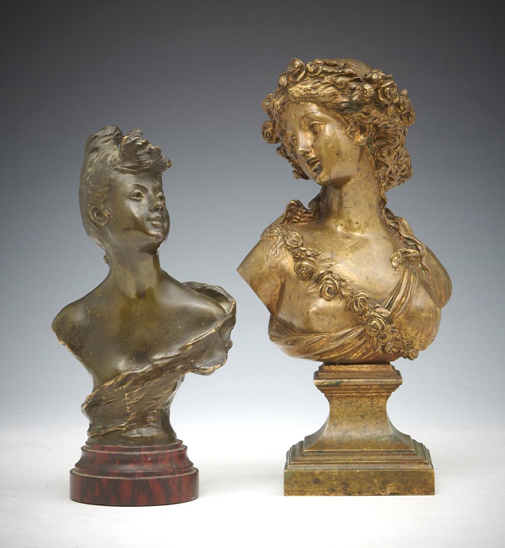 2 French bronzes: busts of women (1 of 3)
