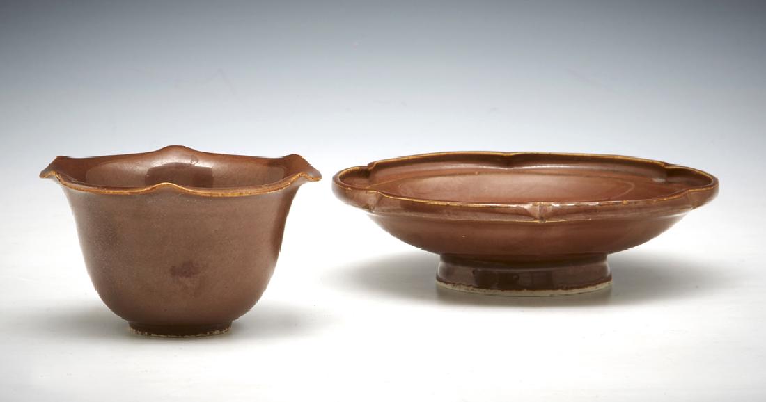 Chinese Persimmon Ting Cup and Cupstand. (1 of 4)