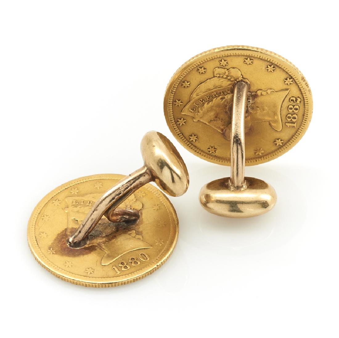 22k/18k five dollar gold coin Victorian cufflinks (1 of 2)