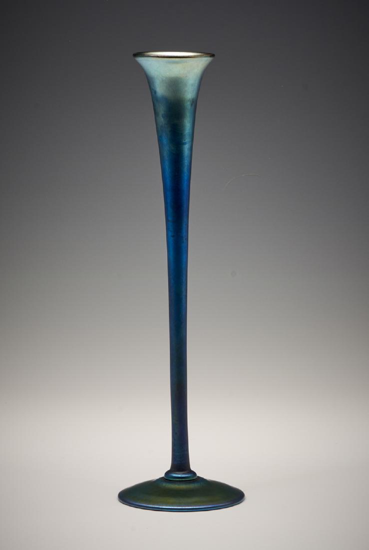 Louis Comfort Tiffany favrile glass tall bud vase, 10" (1 of 3)