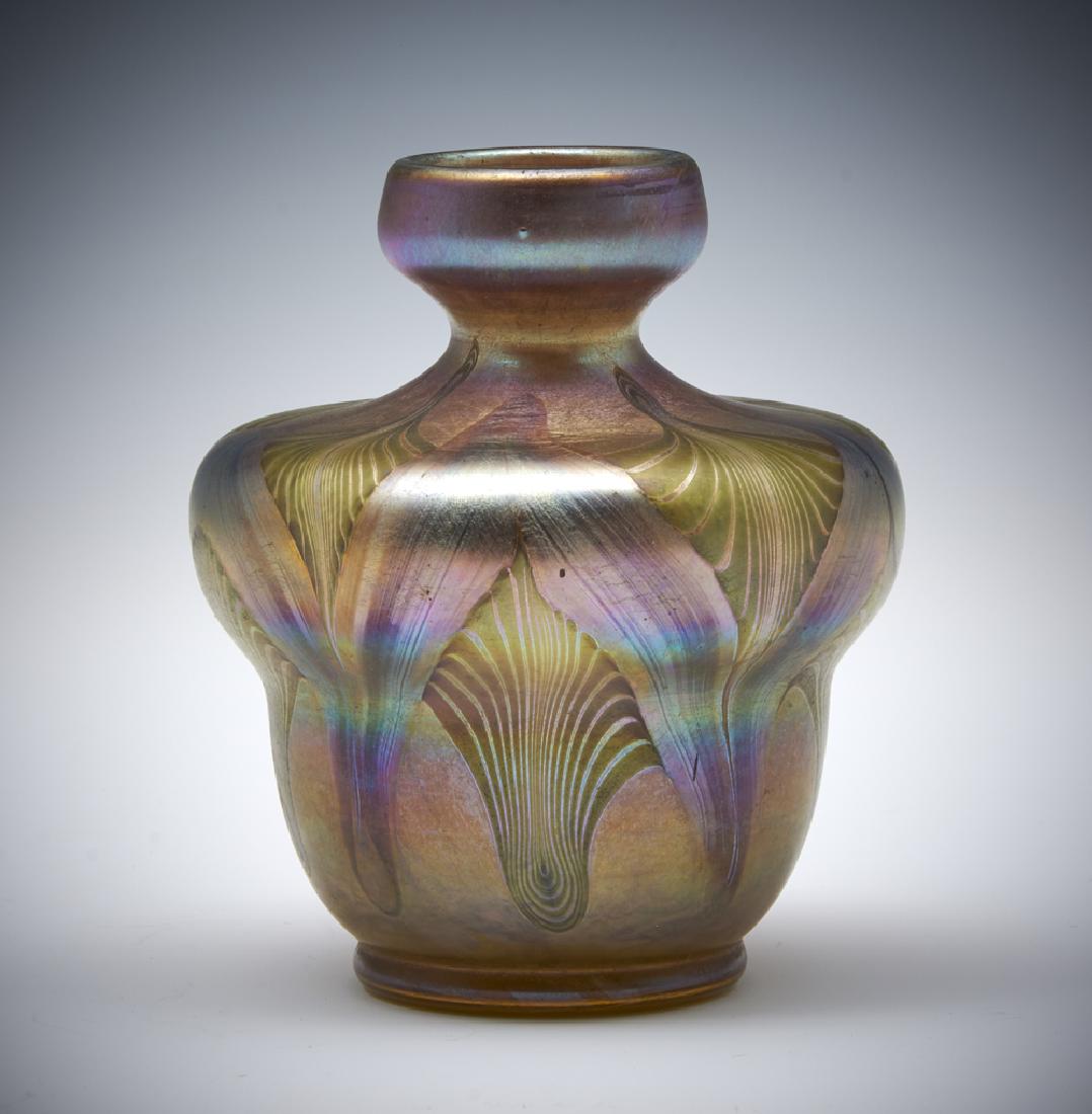 Louis Comfort Tiffany pulled feather bud vase, 3 1/8" (1 of 4)