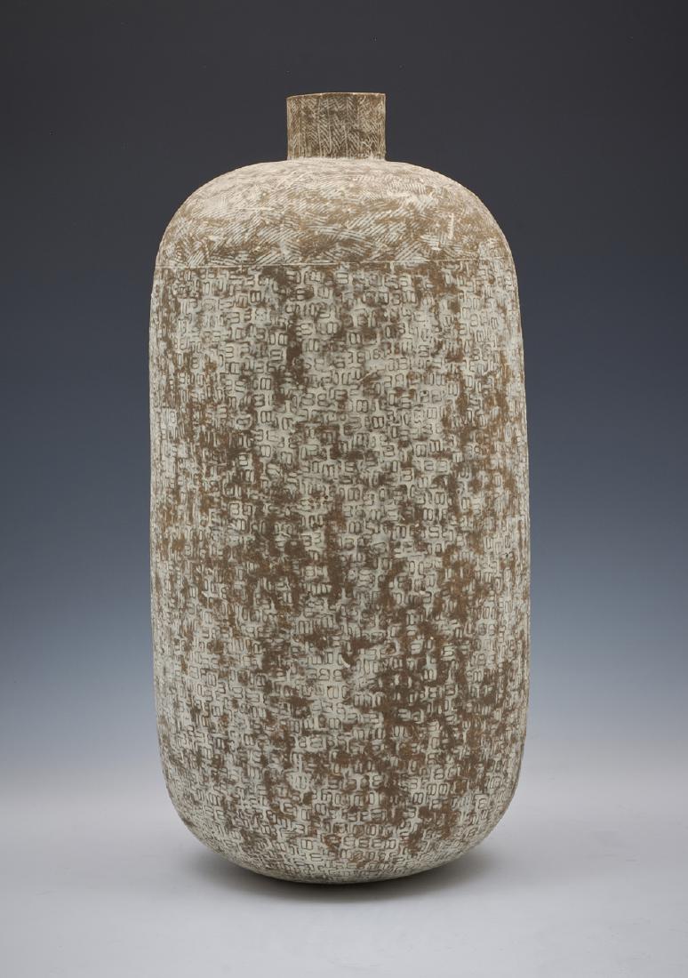 Claude Conover large stoneware vase, "Patolli", 22"t (1 of 5)