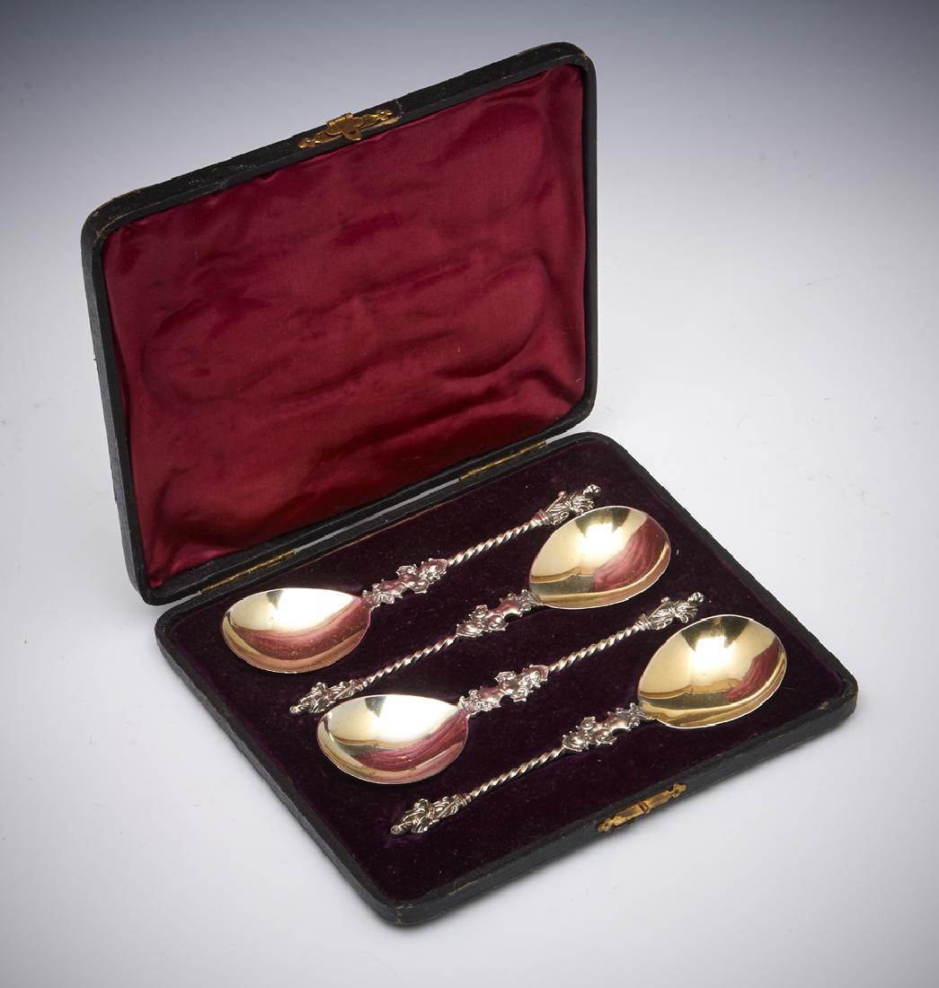 Set of four cased sterling Apostle spoons (1 of 4)