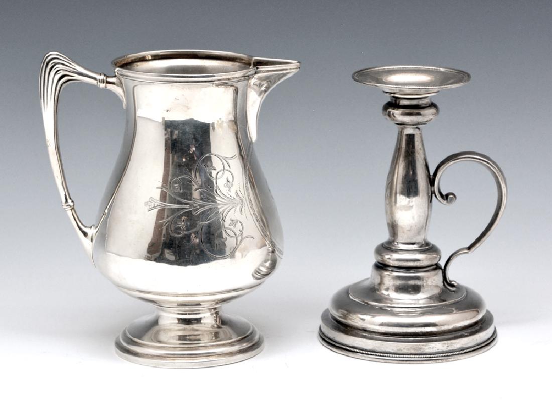 Whiting sterling silver milk pitcher and candle holder (1 of 2)