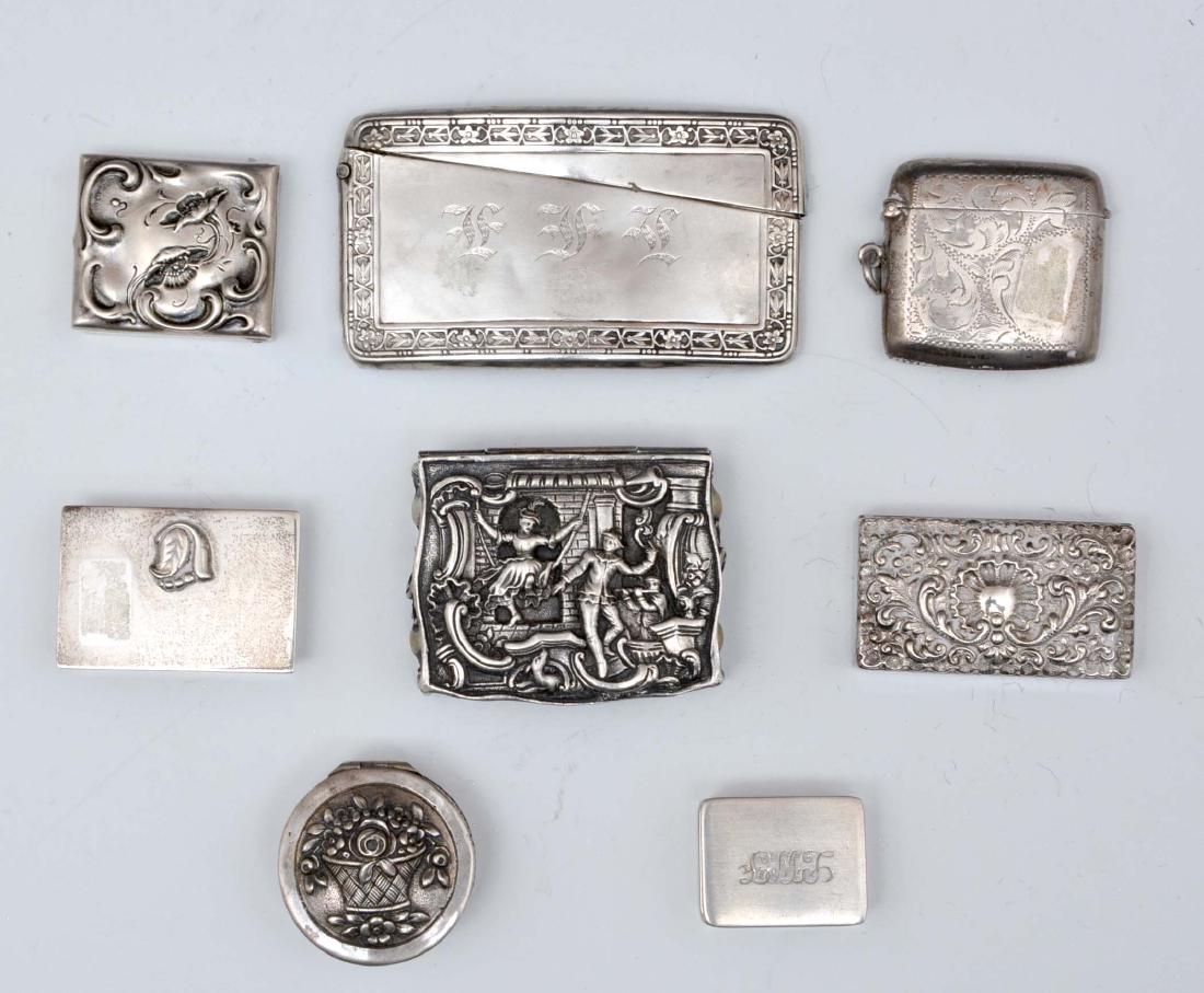Grouping of 8 various silver boxes (1 of 1)