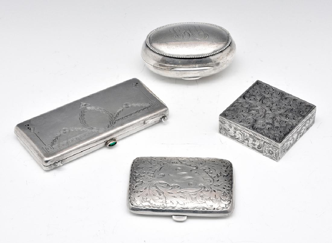 Grouping of four sterling silver boxes (1 of 4)