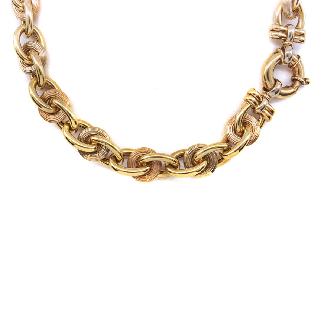 14k Yellow & rose gold heavy chain link necklace (1 of 1)