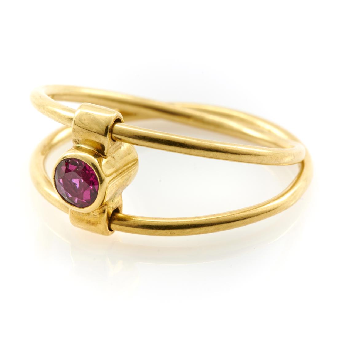 Tiffany & Co. 18k yellow gold, ruby and diamond ring (1 of 2)