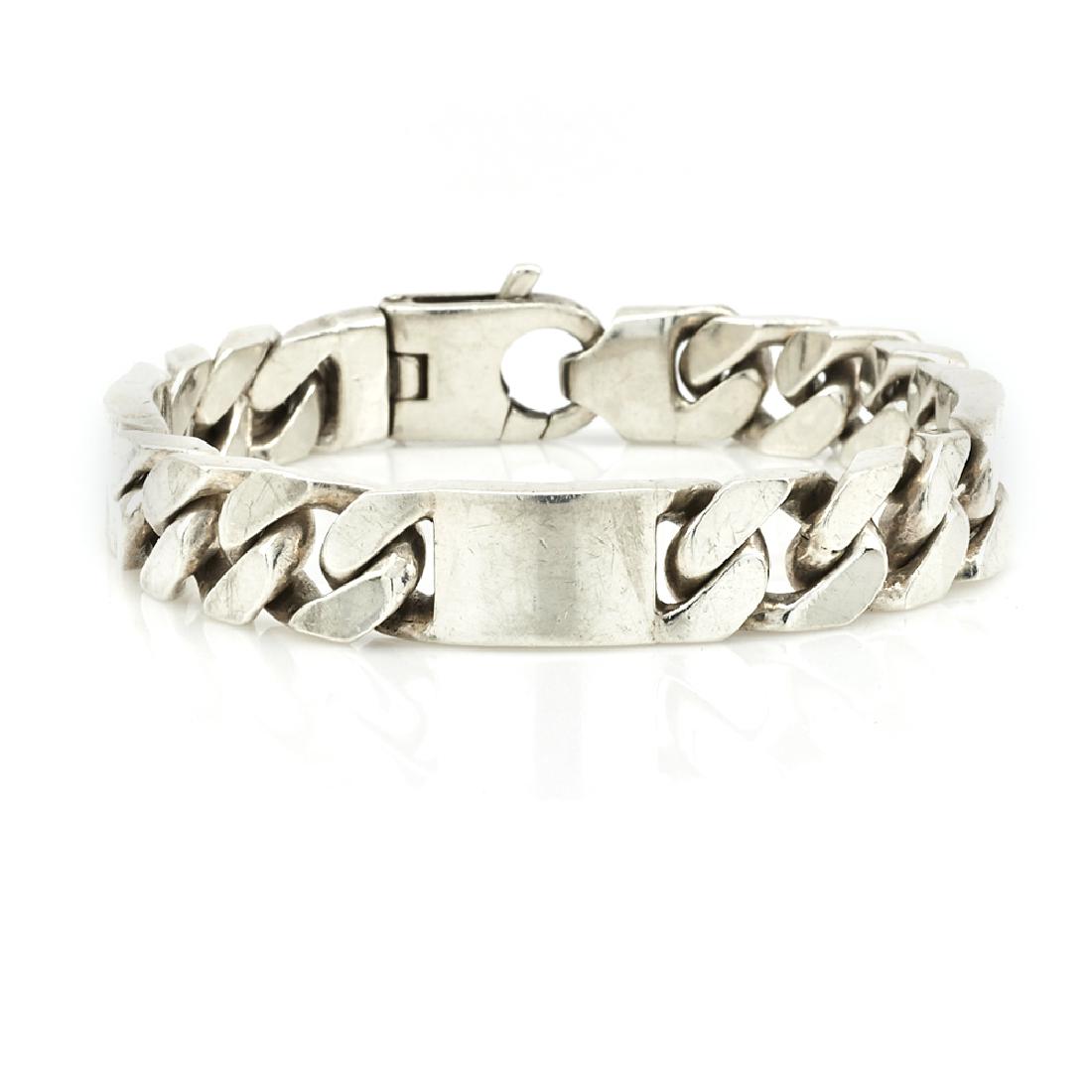 "Lorenzo" sterling silver men's ID bracelet. (1 of 2)