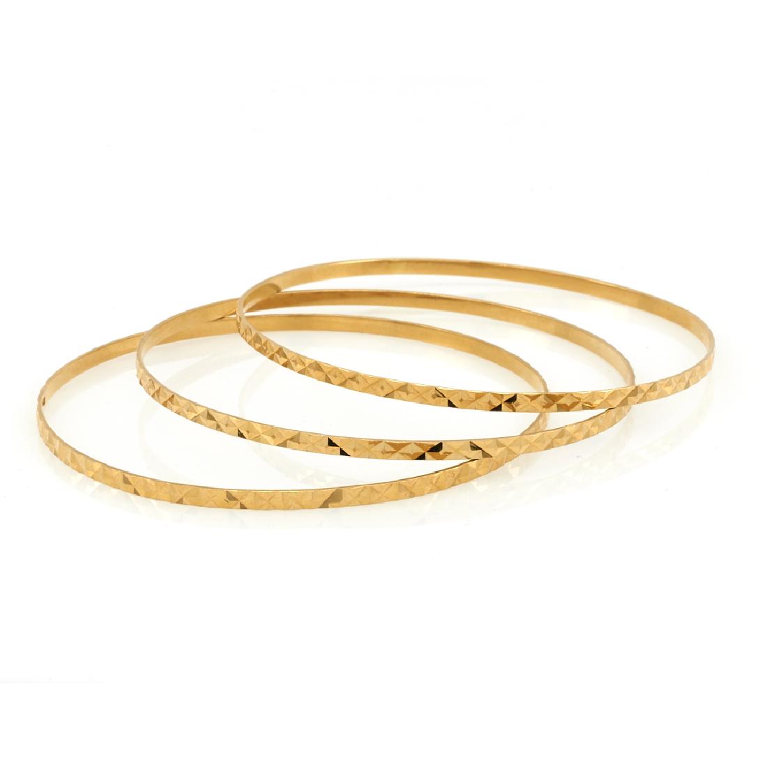 Three 18k Yellow gold bangle bracelets (1 of 1)