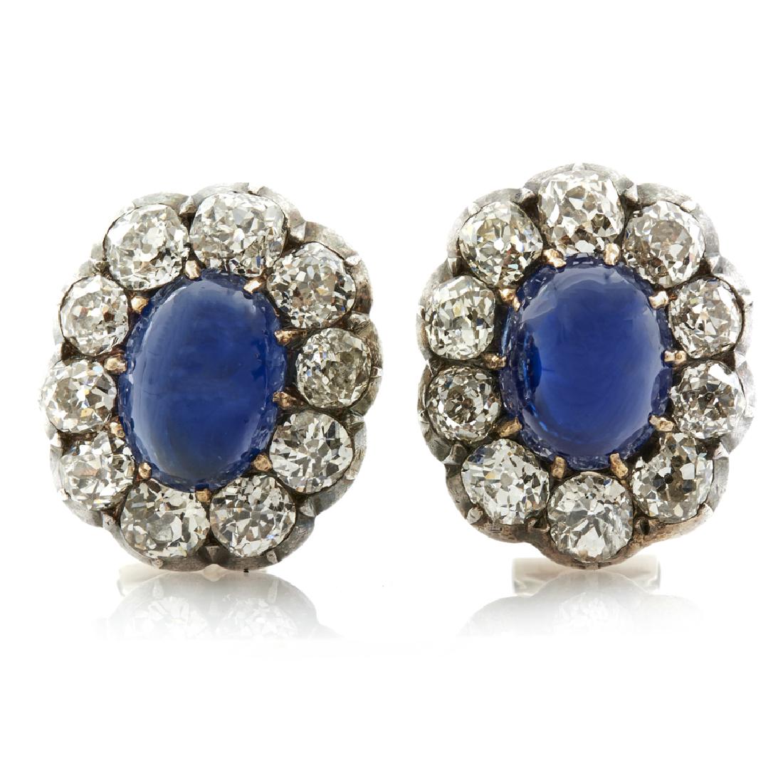 Stunning 14k white gold, sapphire and diamond earrings (1 of 1)