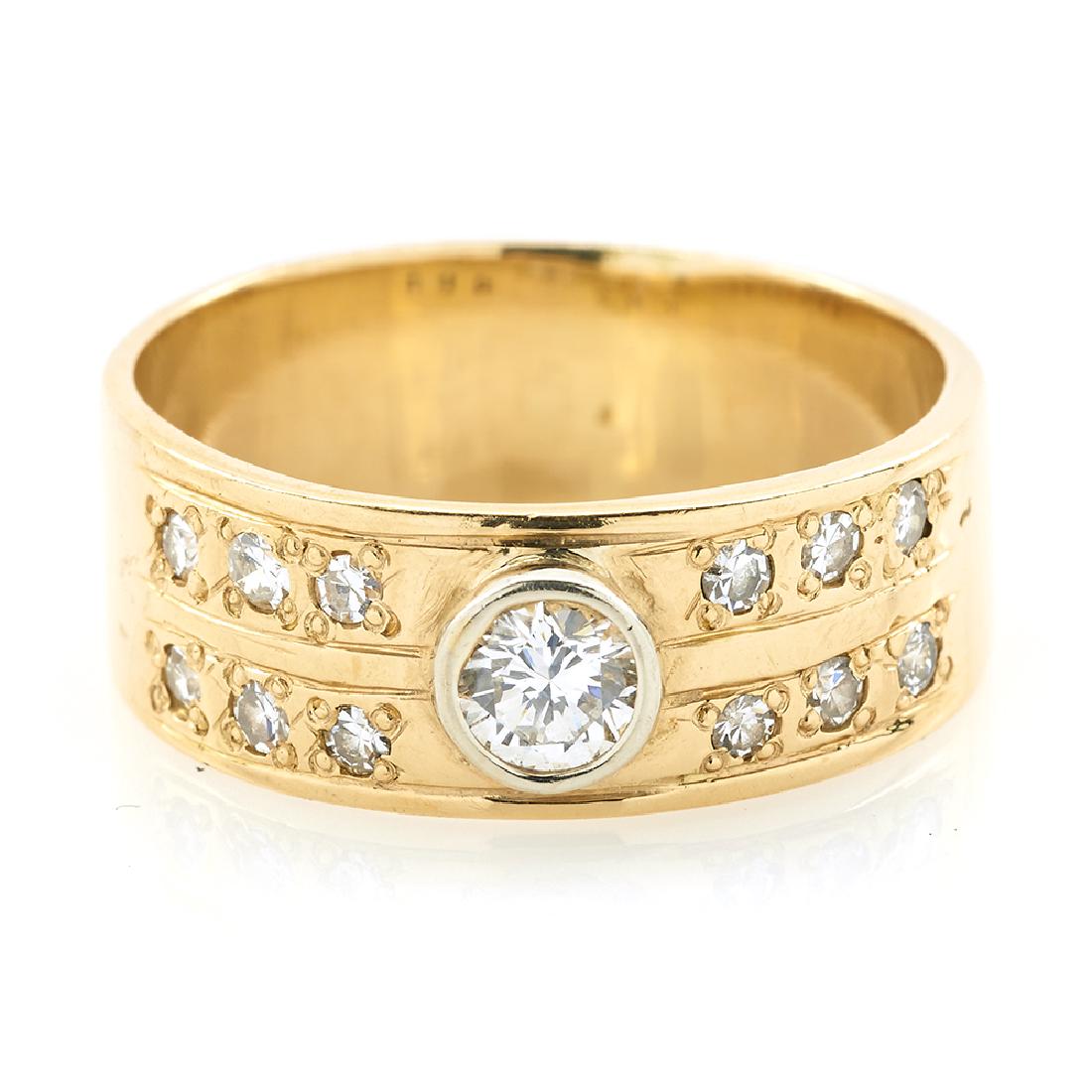 18k Yellow gold and diamond ring, appx. 0.33ct (1 of 1)