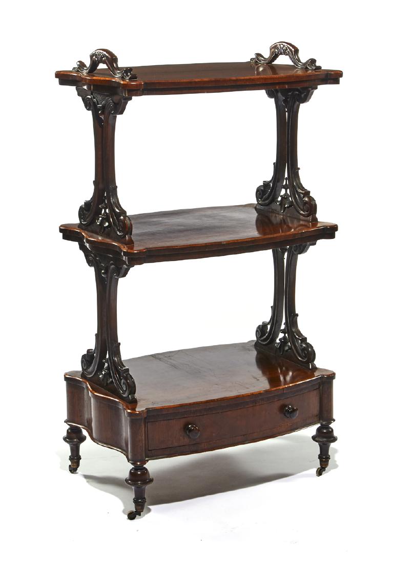 19th c English rosewood three tier stand (1 of 2)