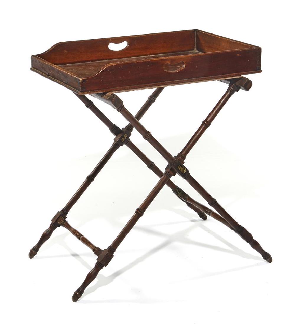 19th c Mahogany butler's tray and stand (1 of 1)