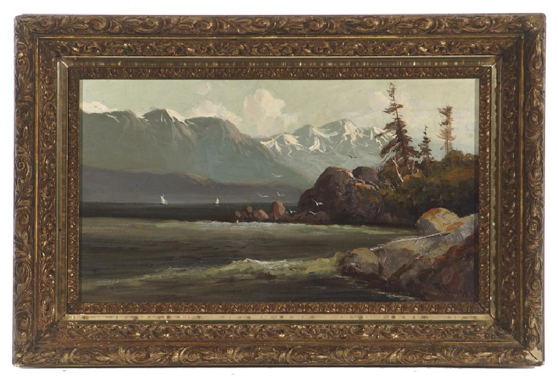 Frederick Schafer, Mountain Lake, oil on artist board (1 of 5)