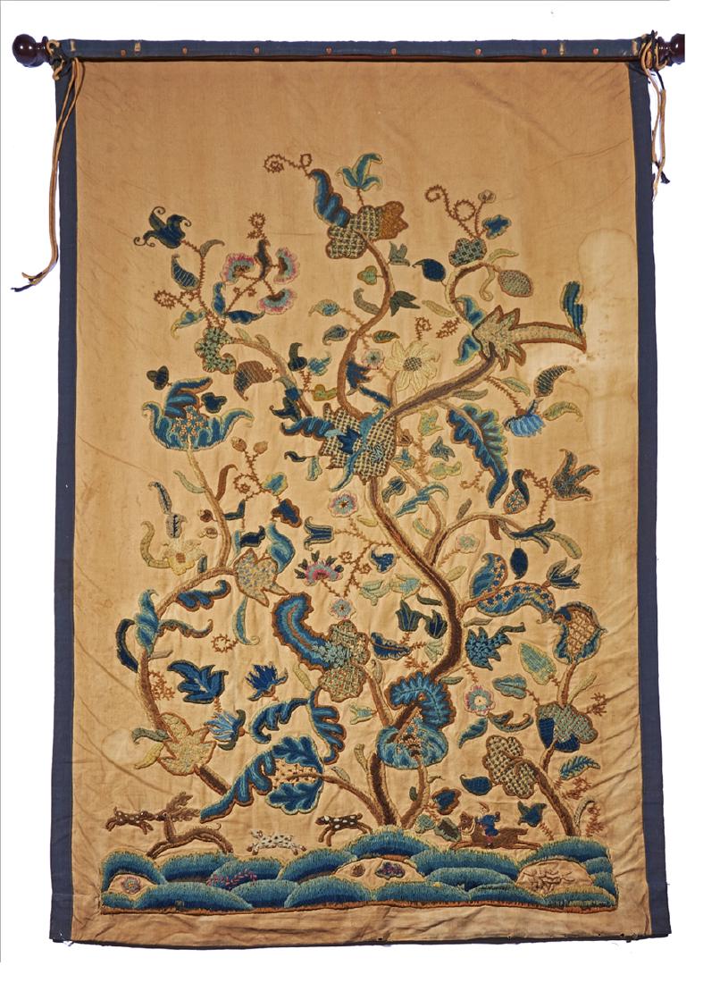 Continental embroidery wool work, 79 1/2" t (1 of 2)